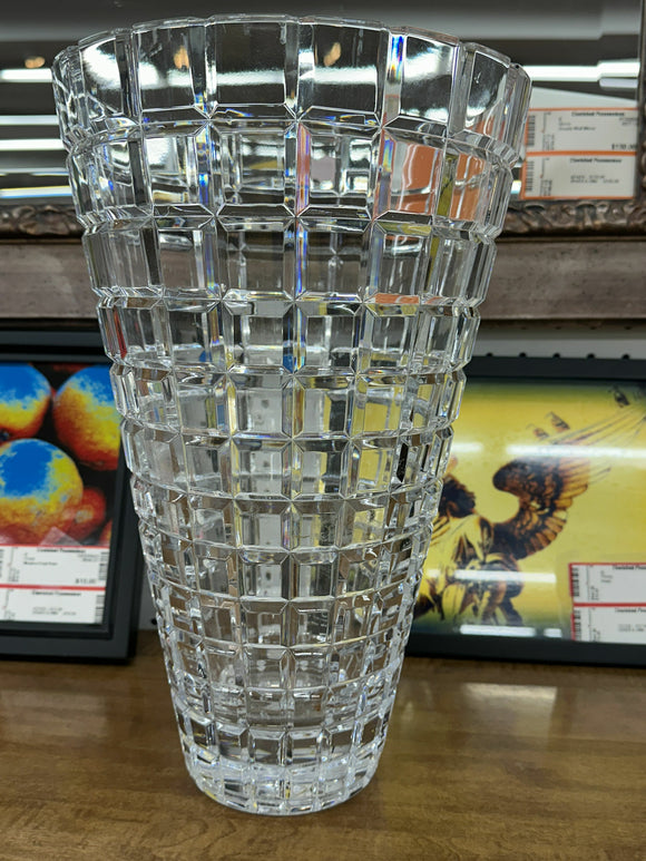 Large Tartan Crystal Vase