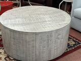 Large Round Barnboard Coffee Table