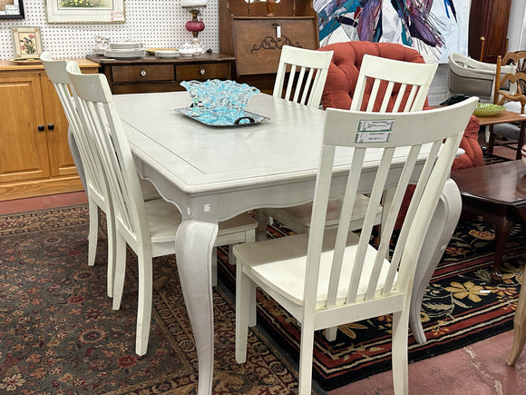 Light Gray Dining Table with Five Chairs