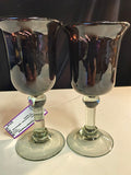 Purple Goblets with Clear Stem