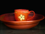 Orange Serving Plate & Cup